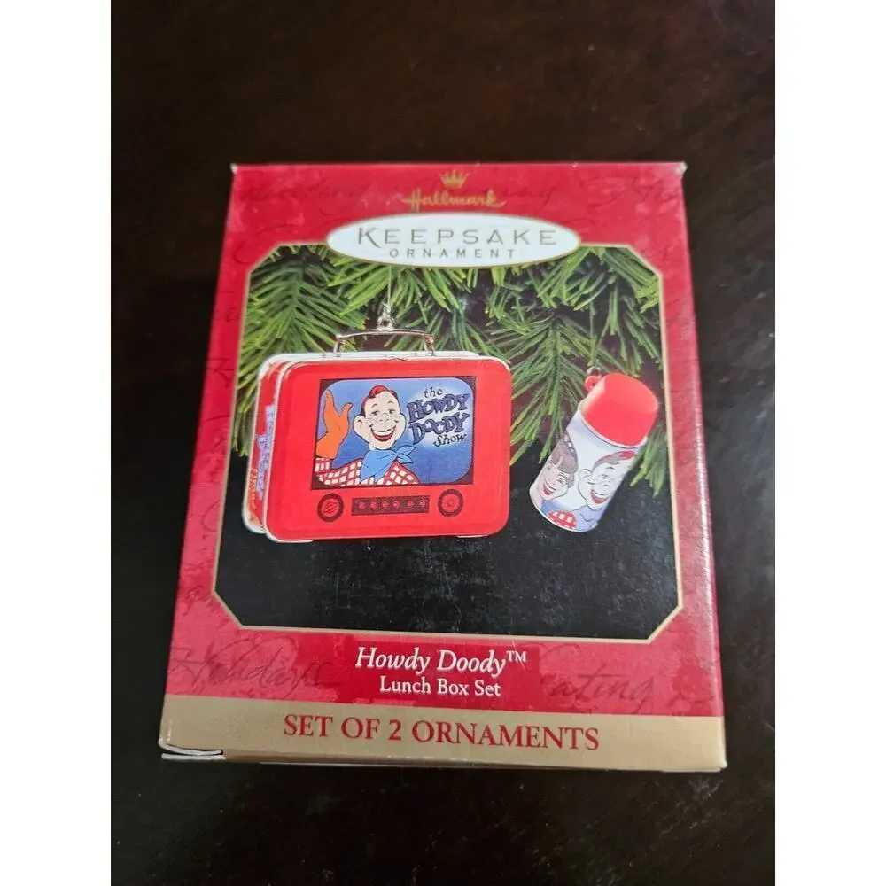 Vintage Hallmark Keepsake Christmas Ornament Howdy Doody Lunch Box Set 1999
